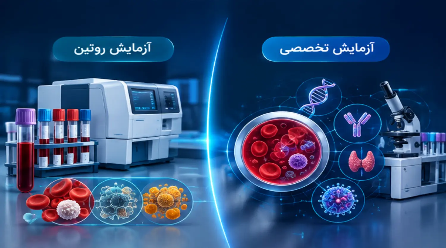 تفاوت بین آزمایش های روتین و تخصصی